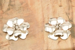 Artie Yellowhorse Dogwood Flower Design Sterling Silver Post Earrings